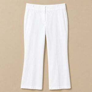 J. Jill White Linen Blend Stretch Straight Leg Pants Women's Sz 8 Coastal Summer